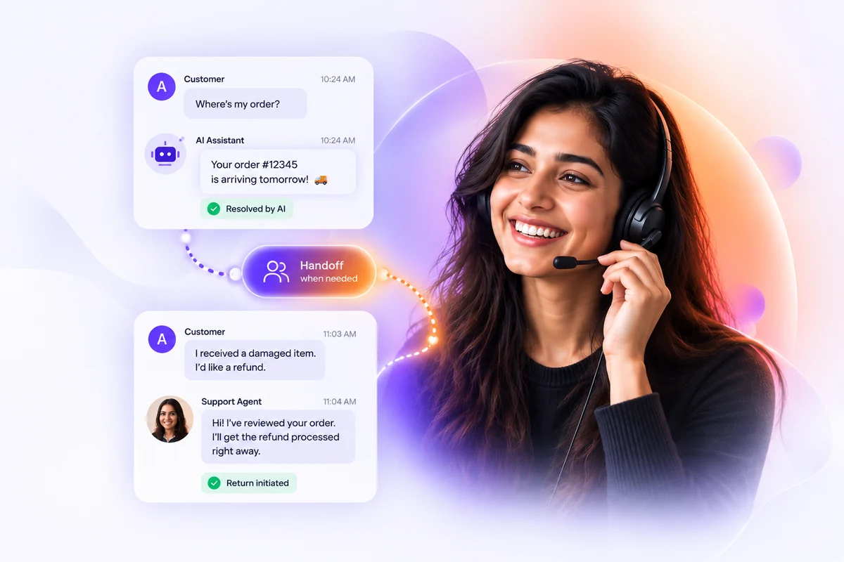 Customer support agent with AI-assisted support conversations